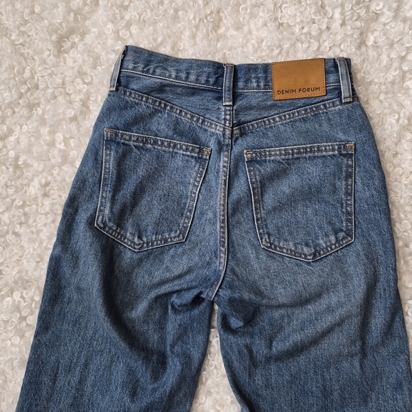 Denim Forum The Farrah High Rise Wide Leg Jeans Blue 23 Organic Cotton 70's - Picture 15 of 16